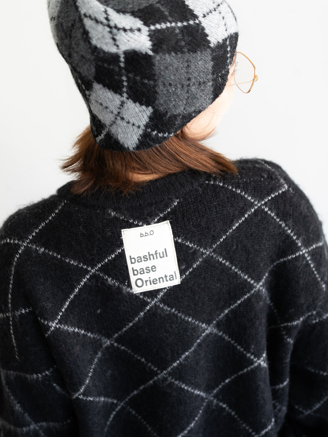 【bbO】シャギーモヘアタッチダイヤニットプルオーバー