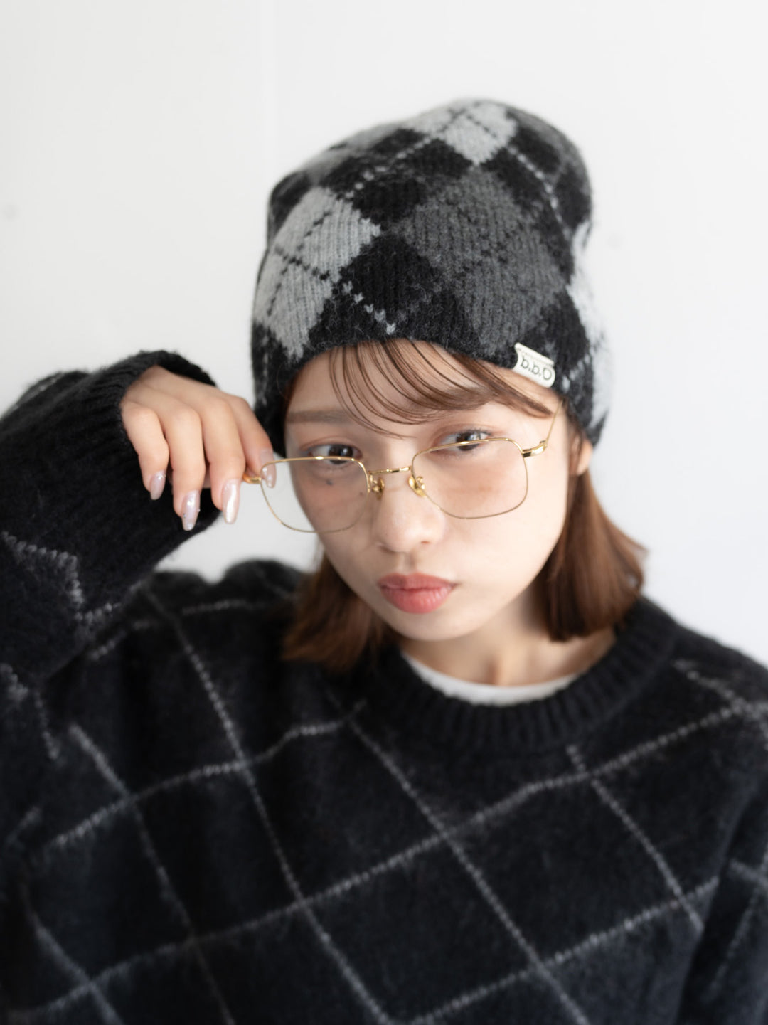 【bbO】アーガイルニットキャップ