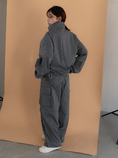 【bbO】チェック柄ハーフジップアノラック