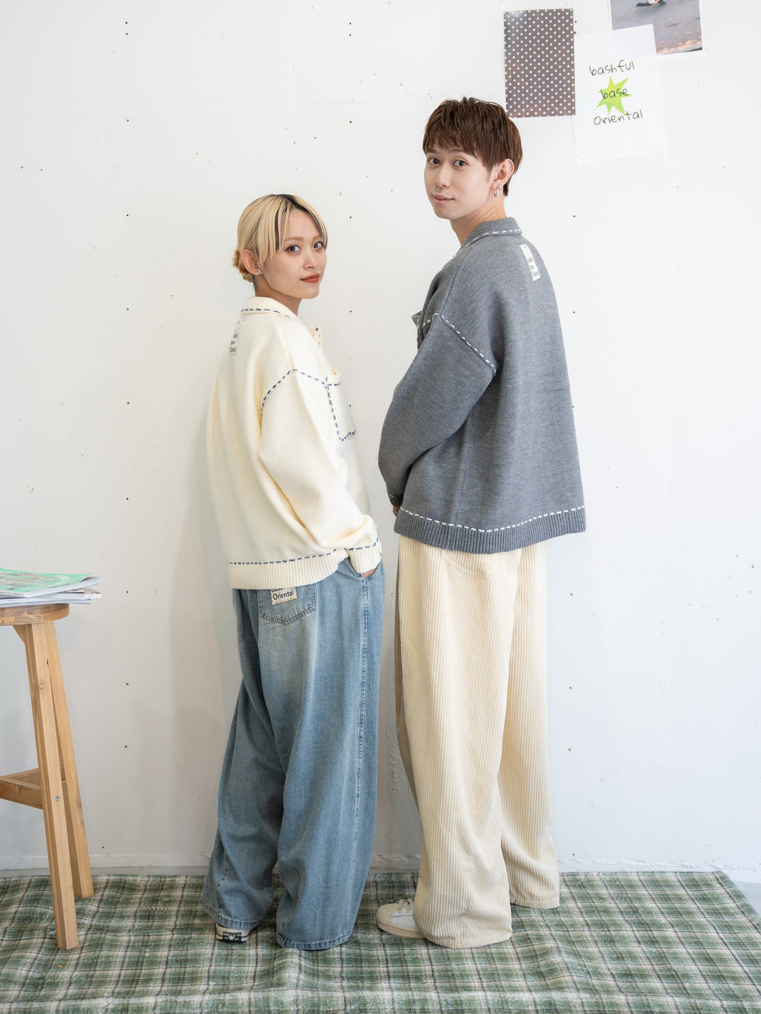 【bbO】ハンドステッチポケットニットカーディガン