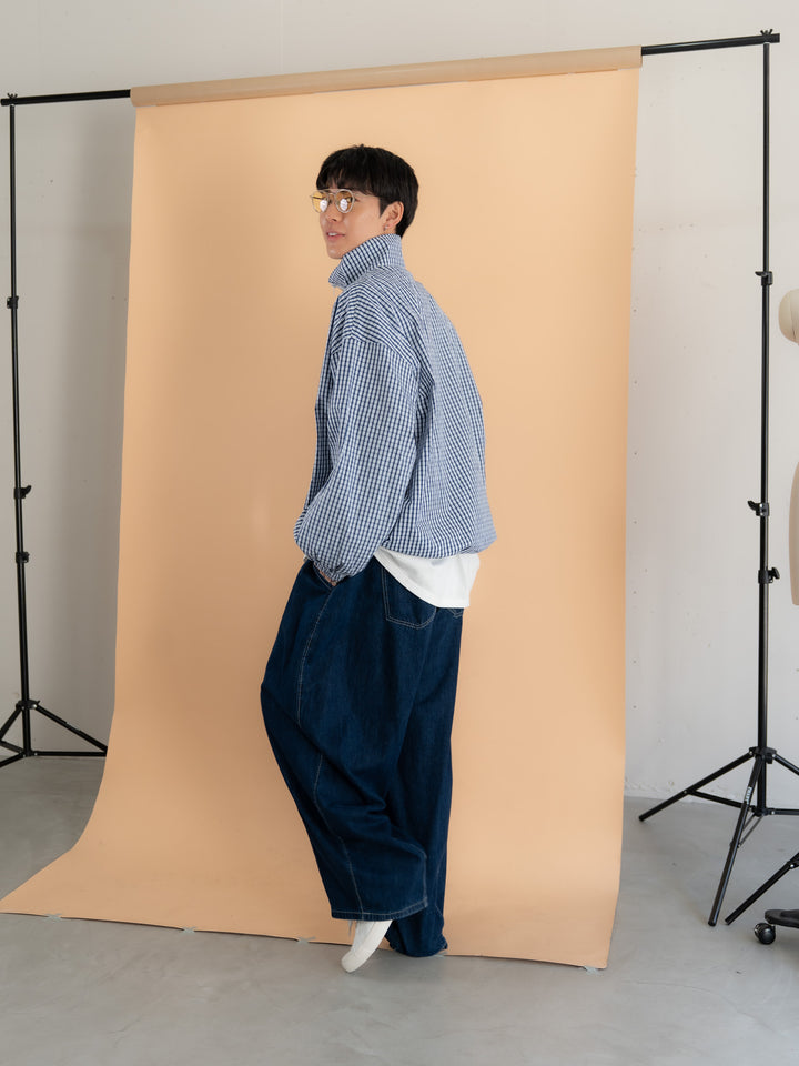 【bbO】イージーコクーンワイドデニムパンツ