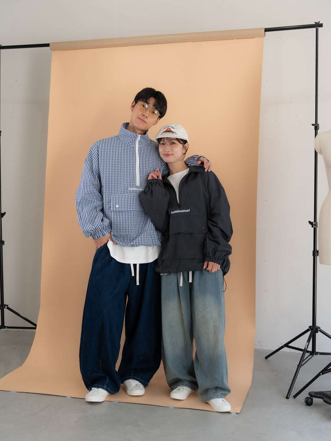 [SET]イージーコクーンワイドデニムパンツ+イージーコクーンワイドデニムパンツ(2set)
