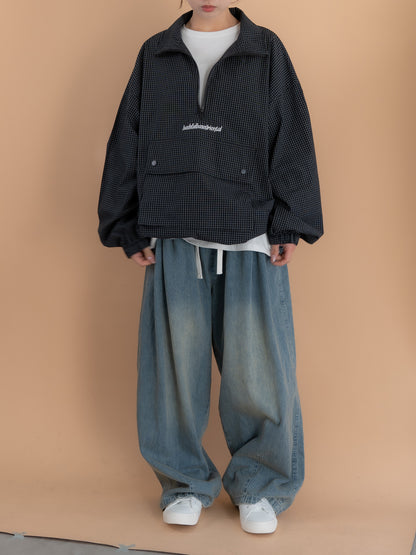 【bbO】チェック柄ハーフジップアノラック