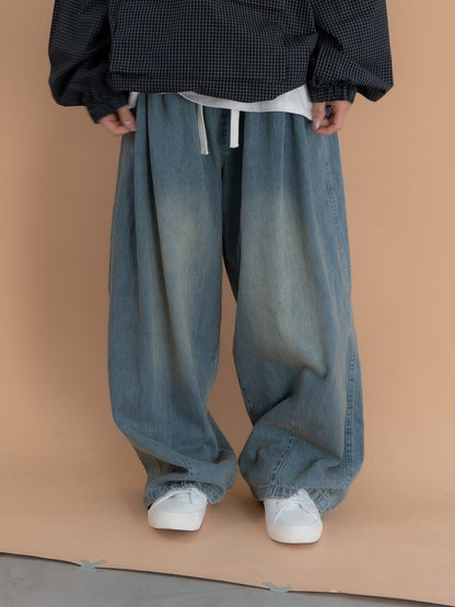 [SET]イージーコクーンワイドデニムパンツ+イージーコクーンワイドデニムパンツ(2set)