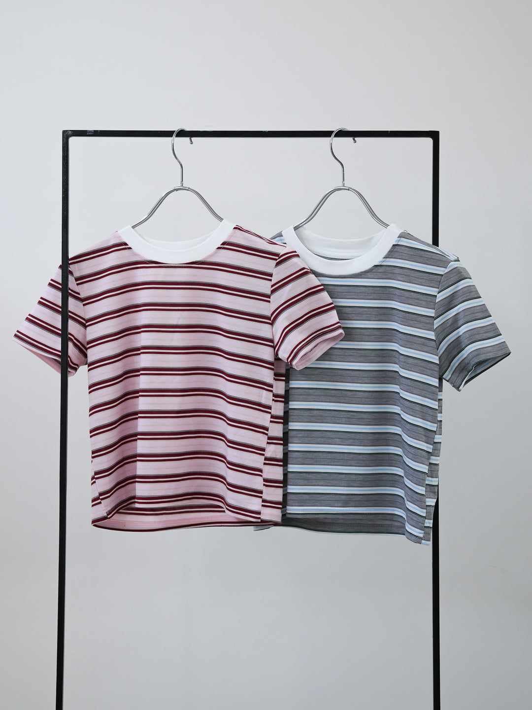 【bbO】マルチボーダーコンパクトTシャツ