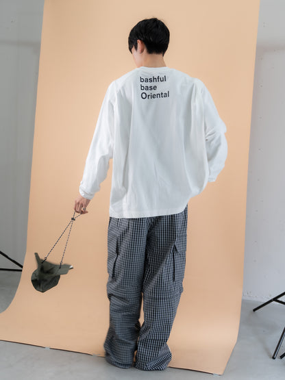 [SET]バックロゴボリュームロンT +チェック柄2WAYカーゴポケットパンツ(2set)