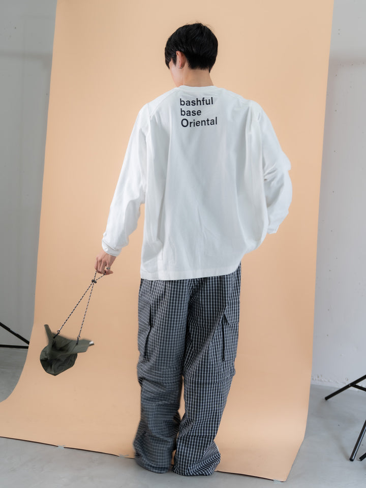 [SET]バックロゴボリュームロンT +チェック柄2WAYカーゴポケットパンツ(2set)