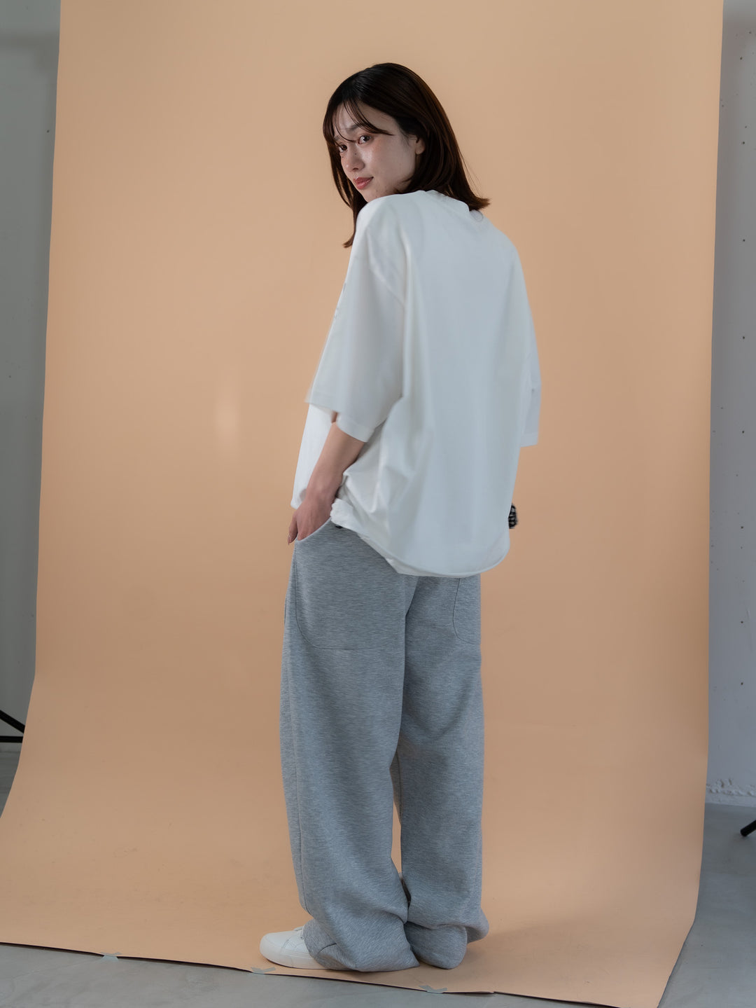 【bbO】バックタックコクーンドロストTシャツ
