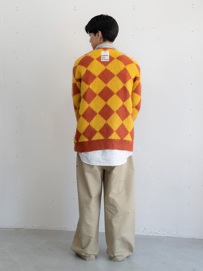 【bbO】シャギーモヘアタッチダイヤニットカーディガン