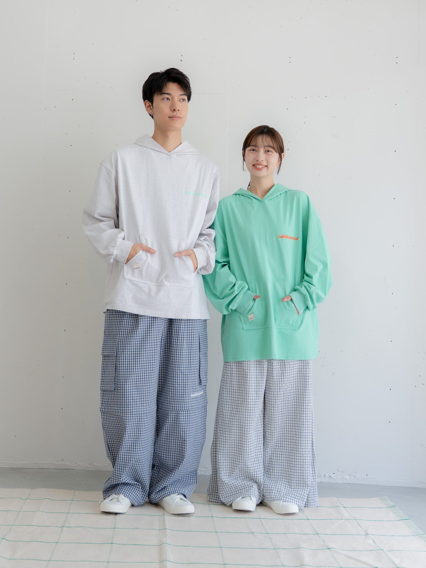 [SET]ロゴビッグシルエットカットフーディー・パーカー+ロゴビッグシルエットカットフーディー・パーカー(2set)