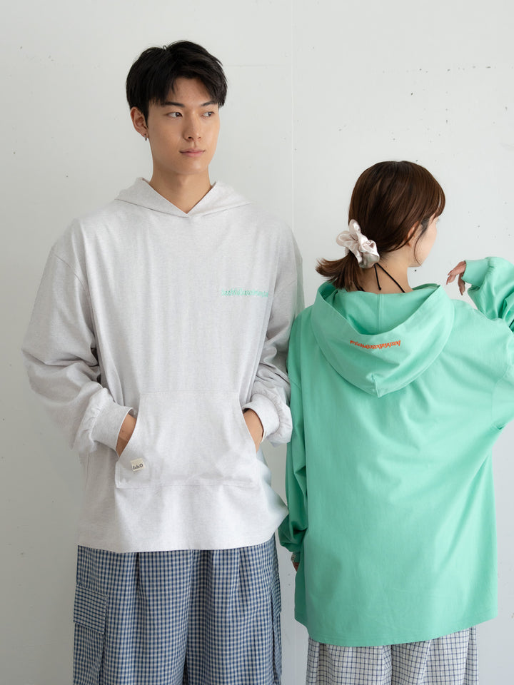 [SET]【bbO】ロゴビッグシルエットカットフーディー・パーカー+【予約】【bbO】チェック柄2WAYカーゴポケットパンツ(2set)