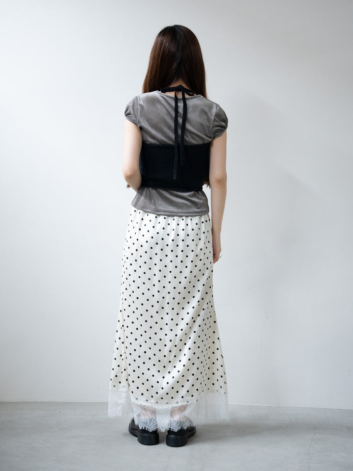 【bbO】レースヘムドットスカート