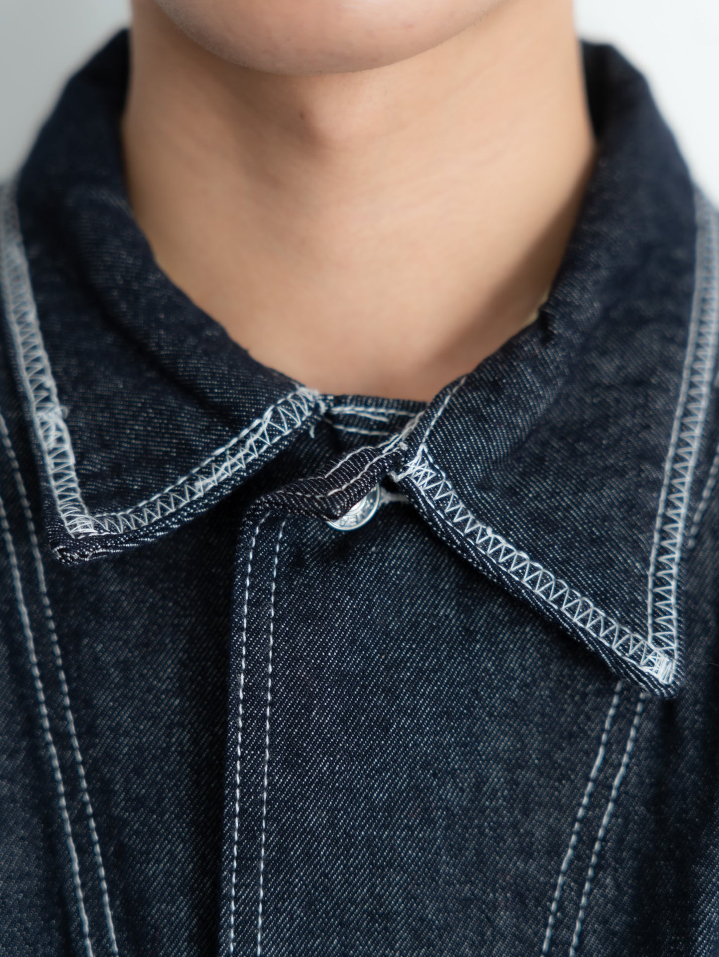 【bbO】ステッチデザインショートデニムジャケット