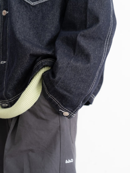 【bbO】ステッチデザインショートデニムジャケット