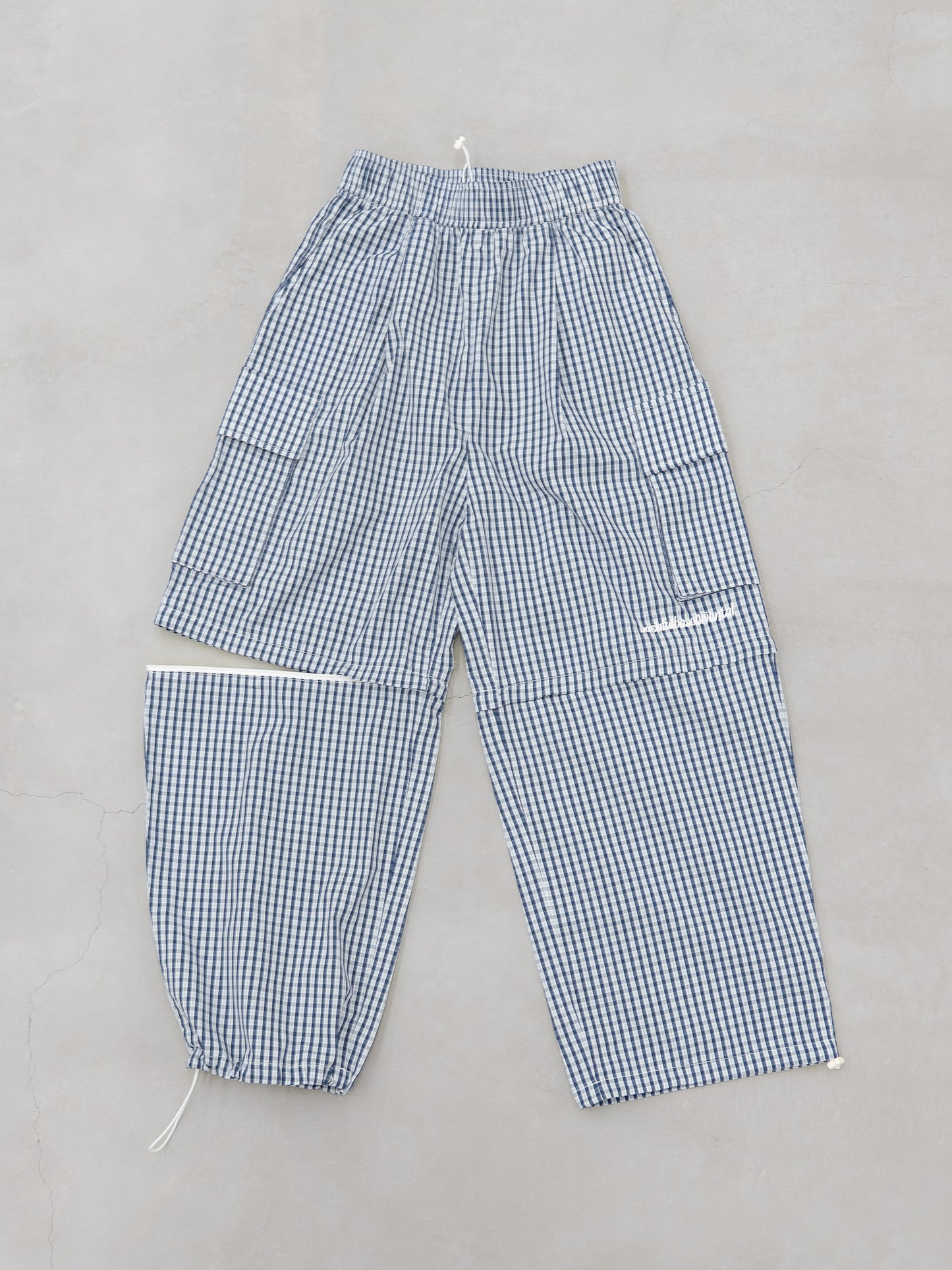 【bbO】チェック柄2WAYカーゴポケットパンツ