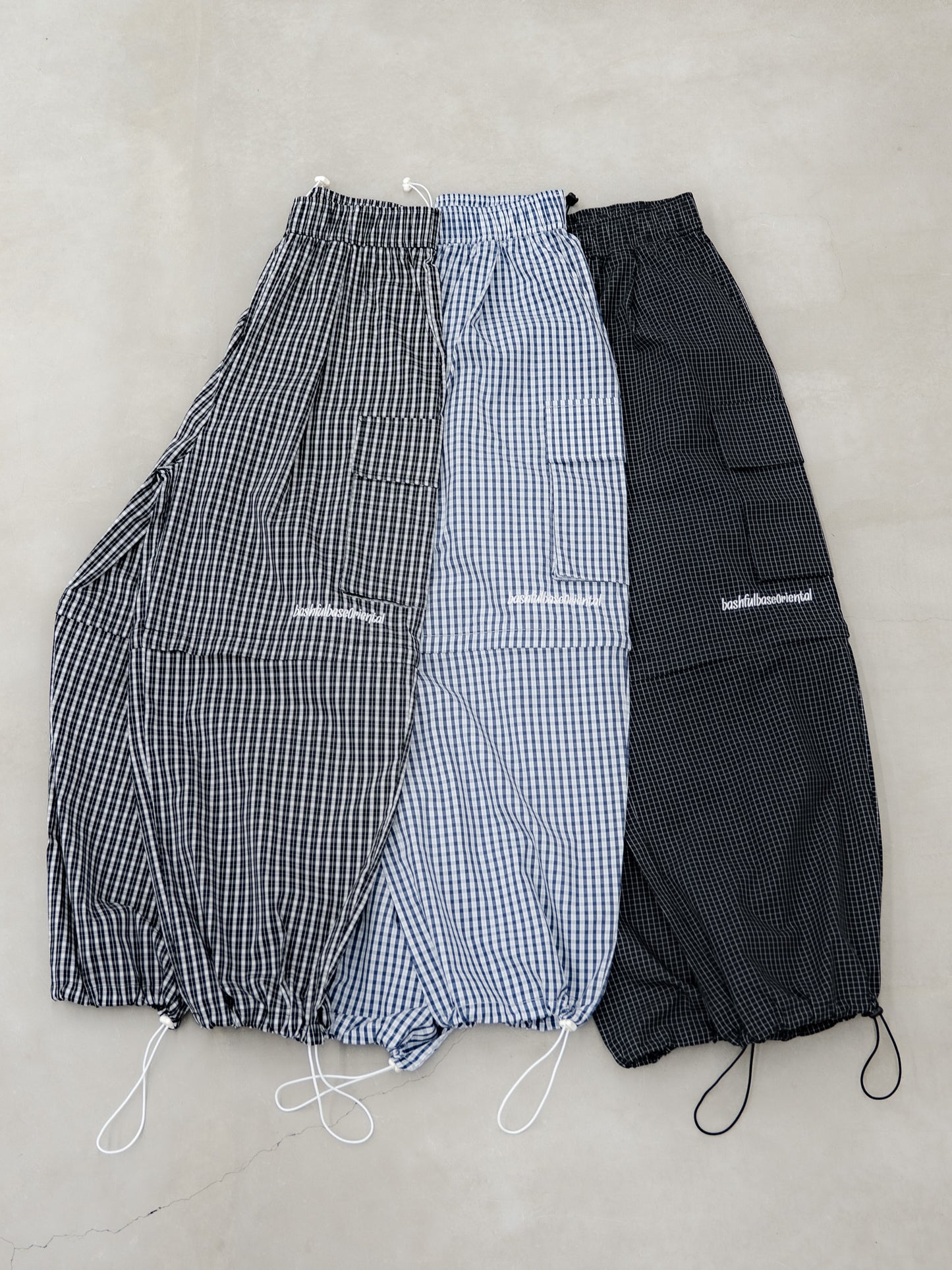 [SET]バックロゴボリュームロンT +チェック柄2WAYカーゴポケットパンツ(2set)