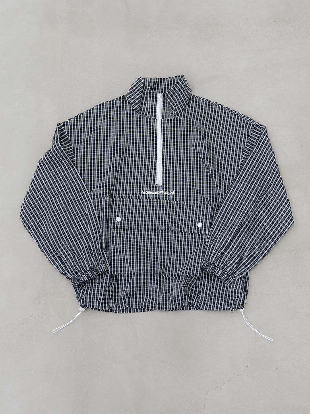 【bbO】チェック柄ハーフジップアノラック