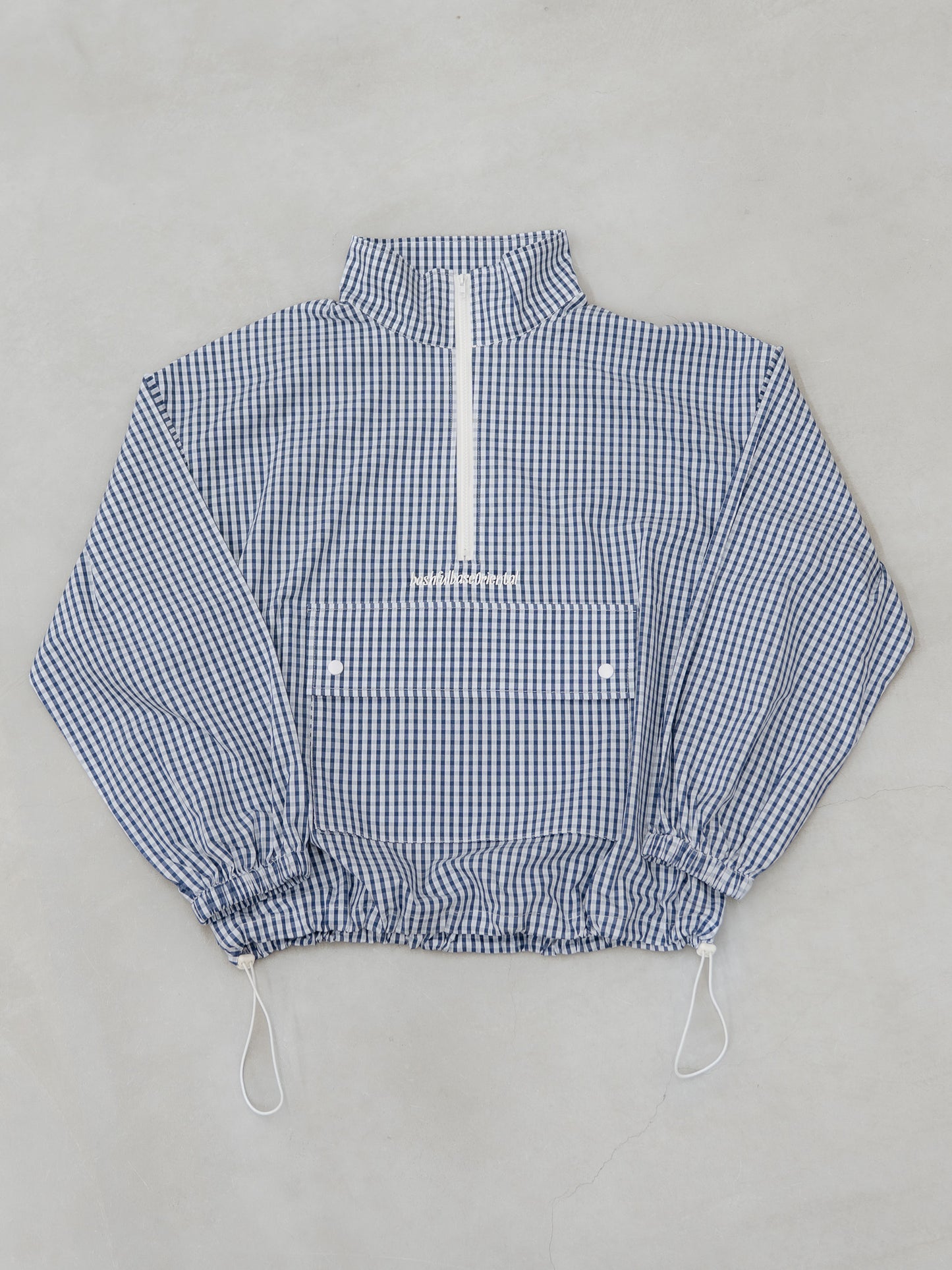 [SET]チェック柄ハーフジップアノラック+イージーコクーンワイドデニムパンツ(2set)