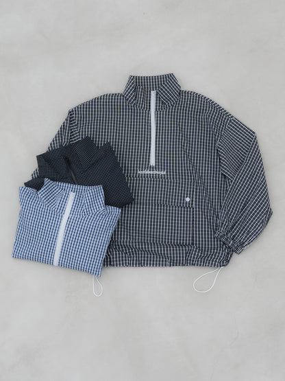 【bbO】チェック柄ハーフジップアノラック