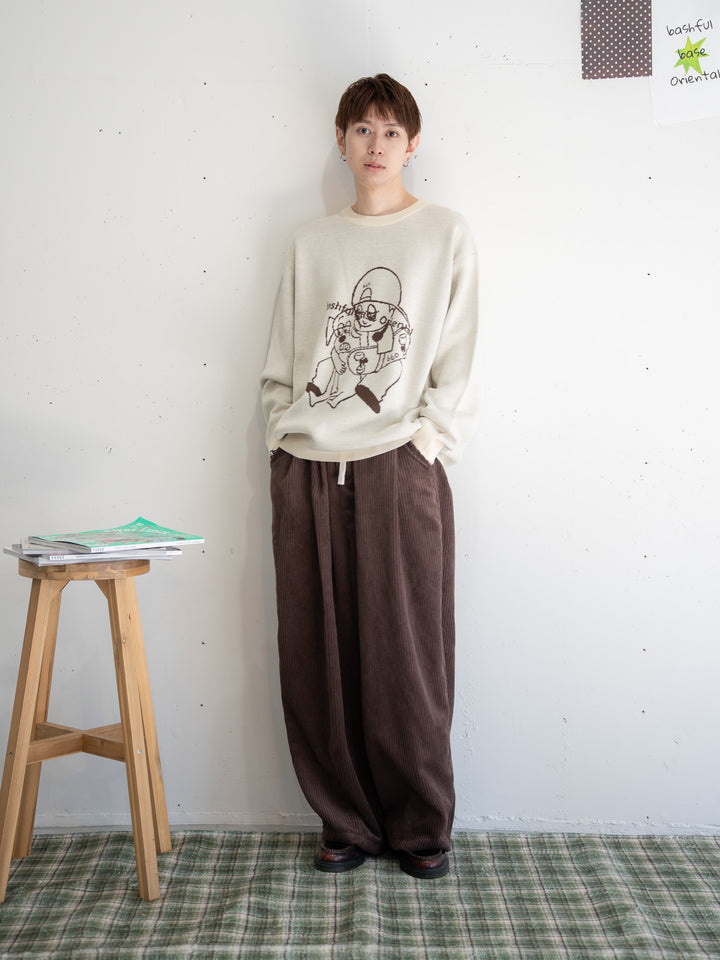 【一部サイズカラー予約】【bbO】イージーコクーンワイドコーデュロイパンツ