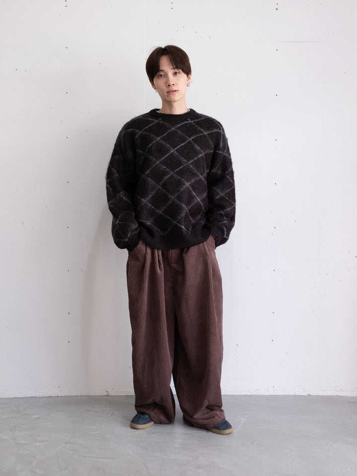 【bbO】シャギーモヘアタッチダイヤニットプルオーバー
