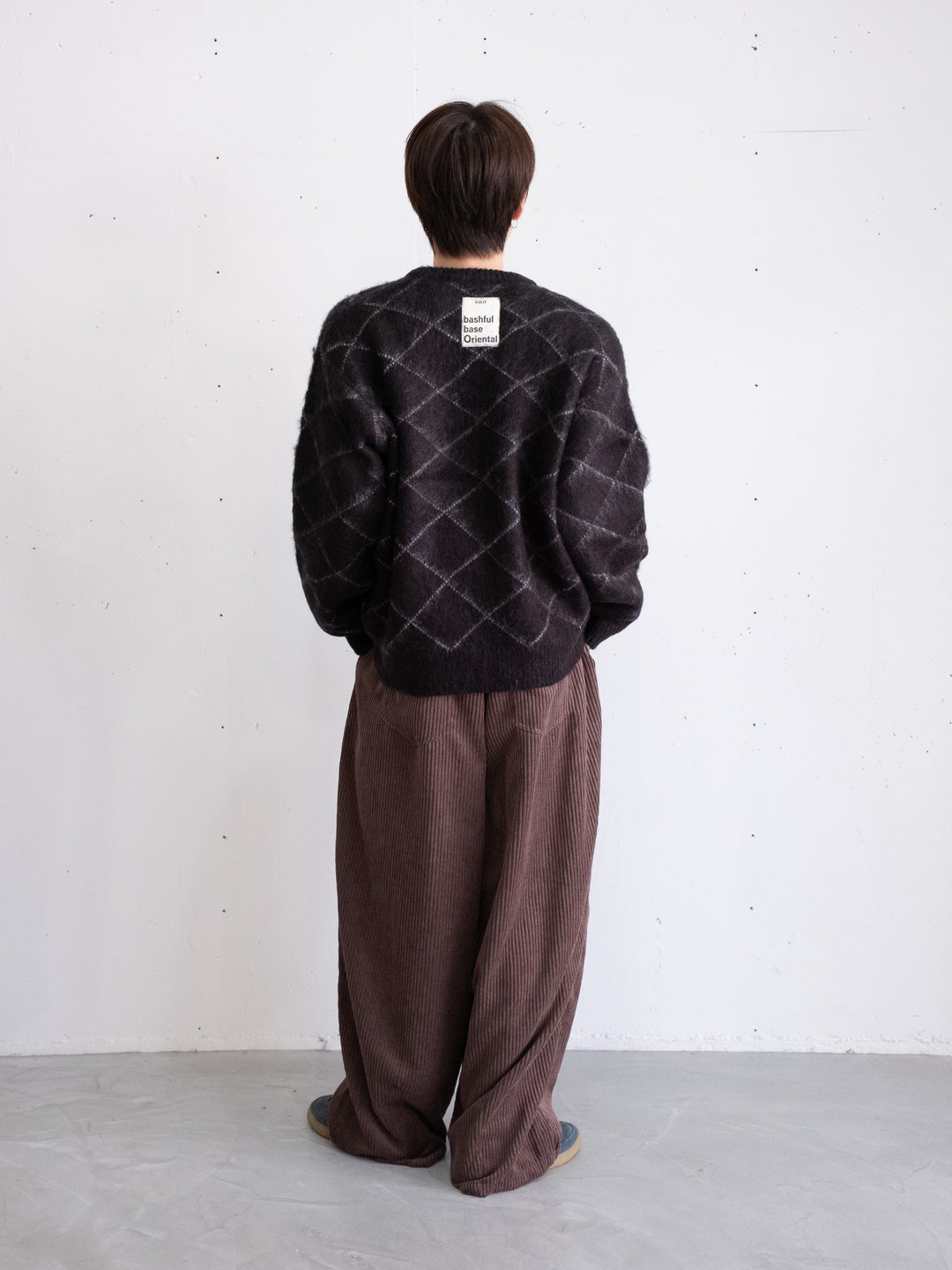 【bbO】シャギーモヘアタッチダイヤニットプルオーバー