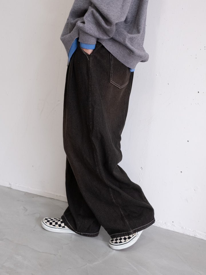 【bbO】イージーコクーンワイドデニムパンツ
