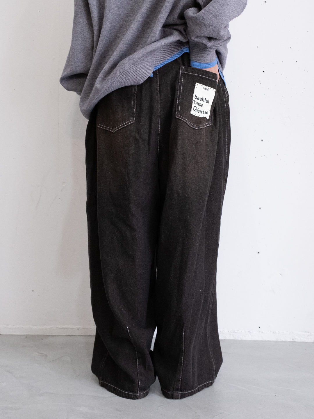 【bbO】イージーコクーンワイドデニムパンツ