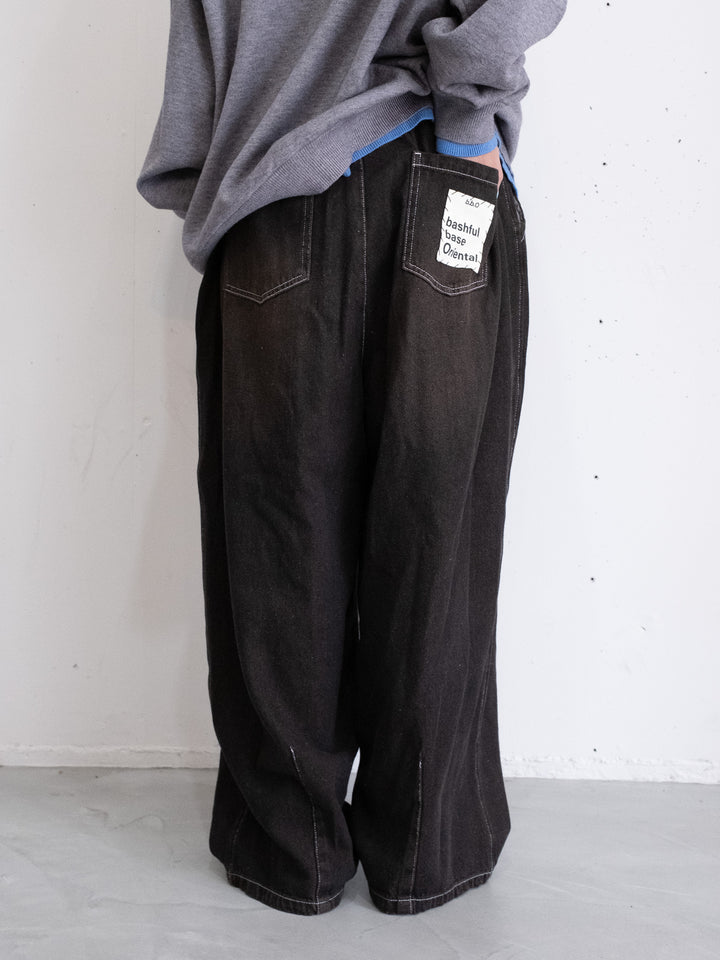 【bbO】イージーコクーンワイドデニムパンツ