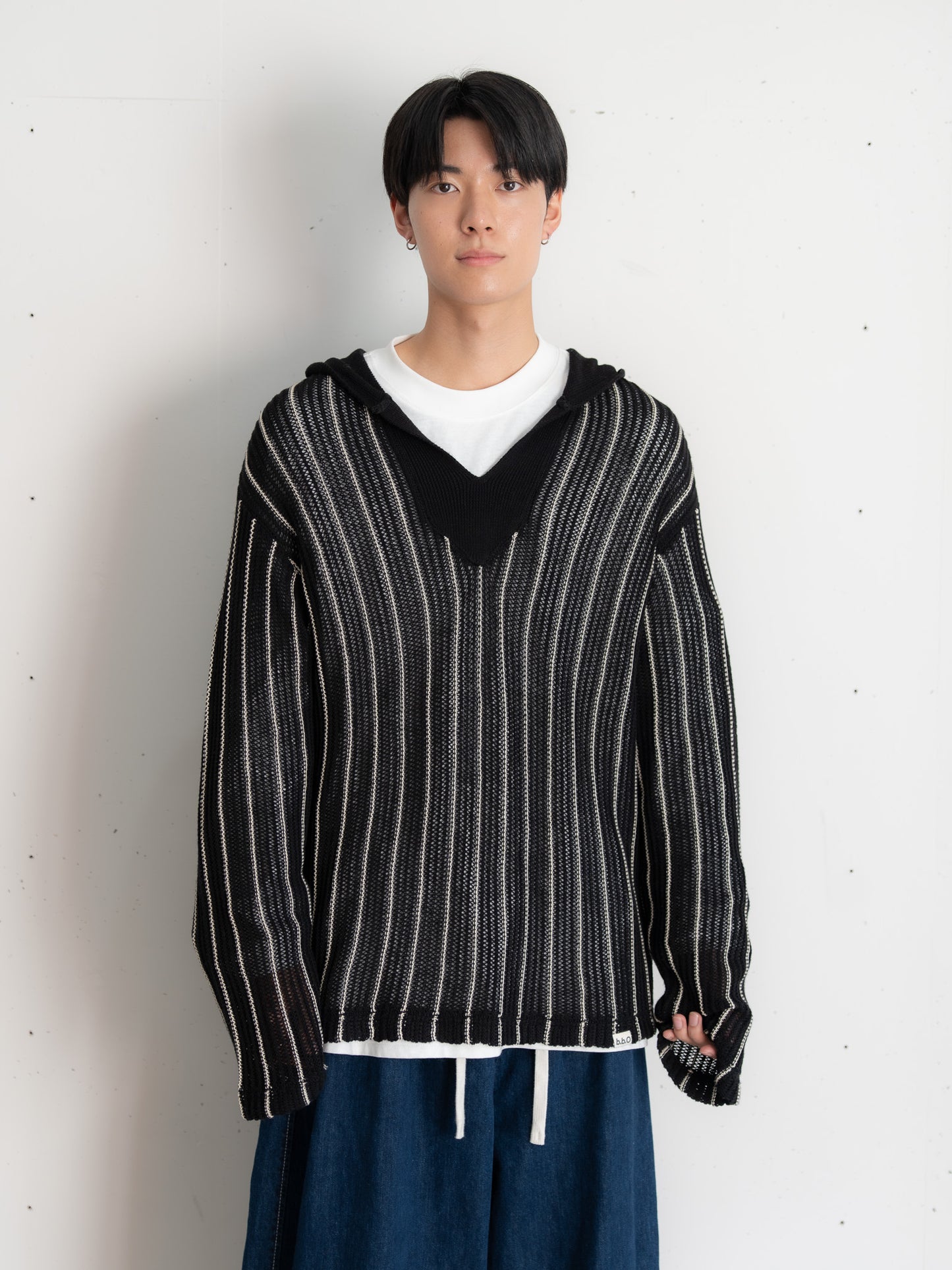 【bbO】ストライプニットパーカー・メキシカンパーカー