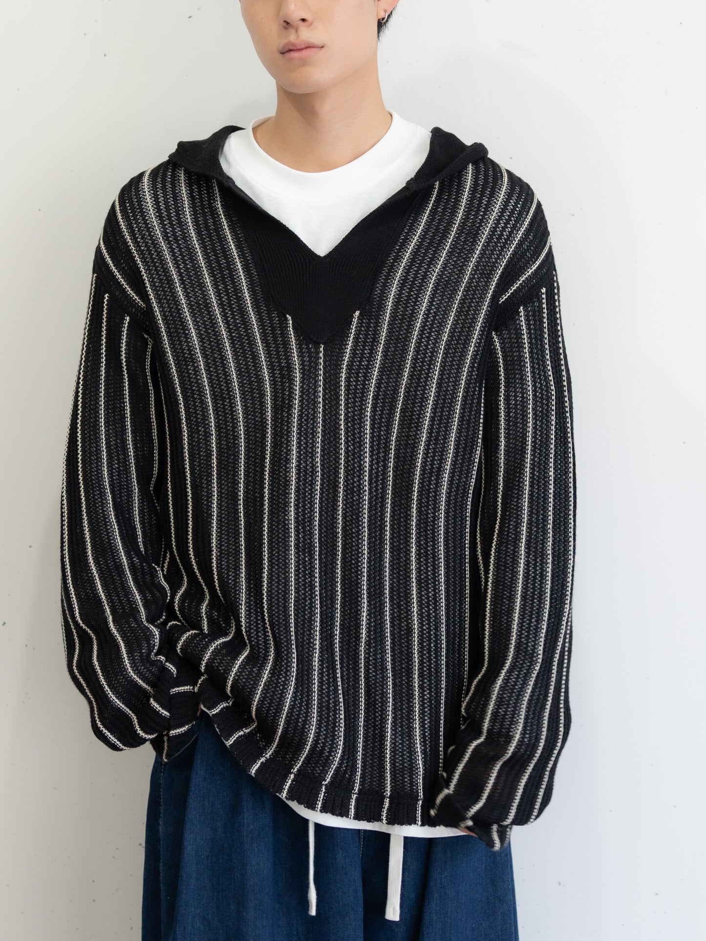 【bbO】ストライプニットパーカー・メキシカンパーカー