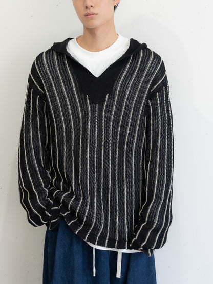 【bbO】ストライプニットパーカー・メキシカンパーカー