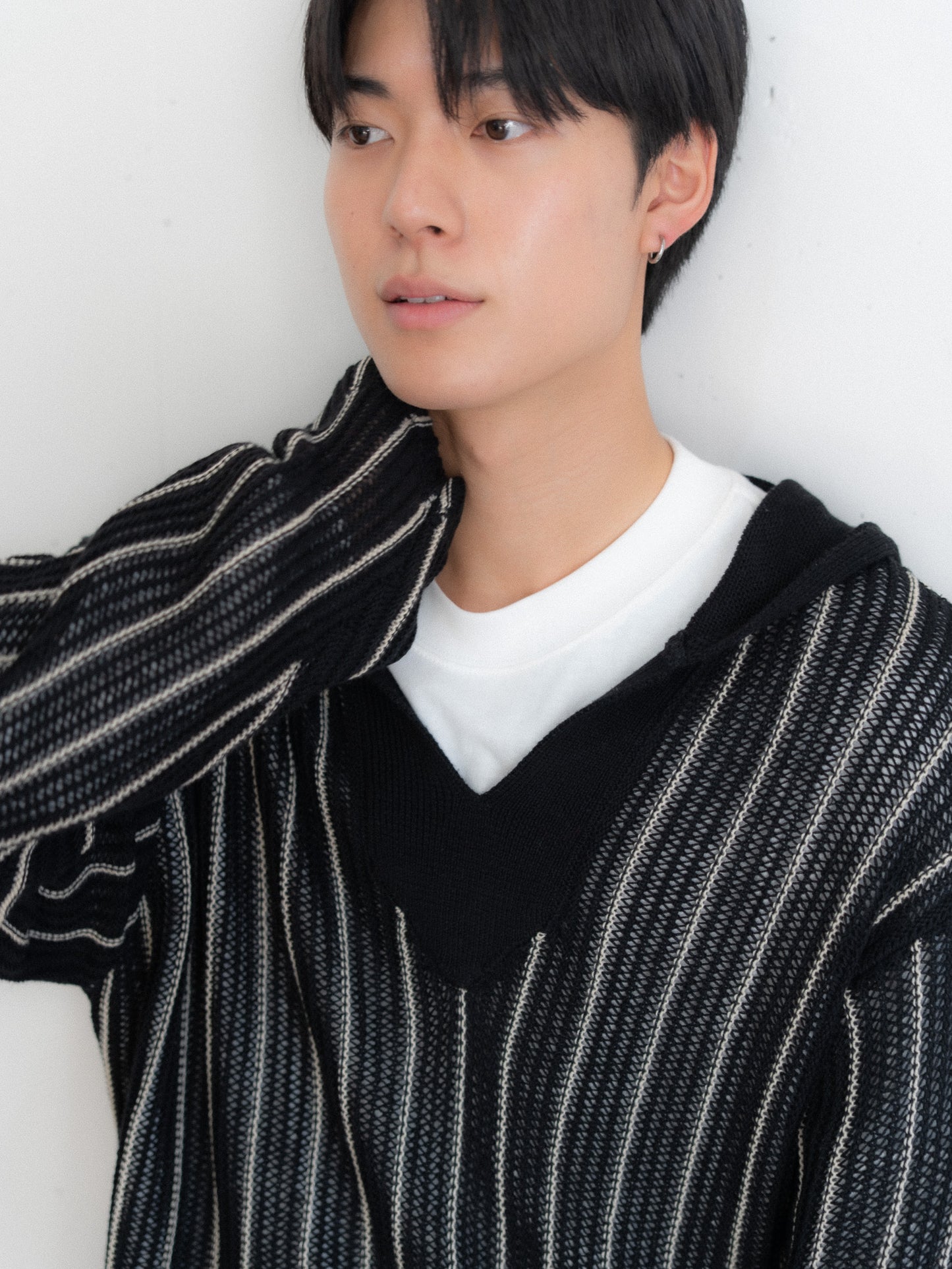 【bbO】ストライプニットパーカー・メキシカンパーカー