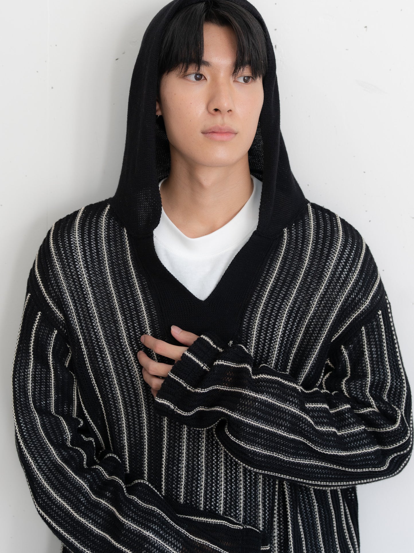 【bbO】ストライプニットパーカー・メキシカンパーカー