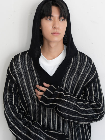 【bbO】ストライプニットパーカー・メキシカンパーカー