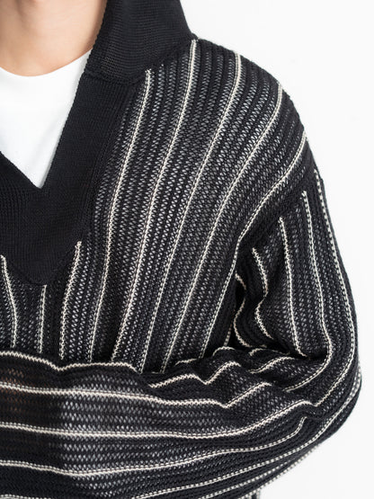 【bbO】ストライプニットパーカー・メキシカンパーカー