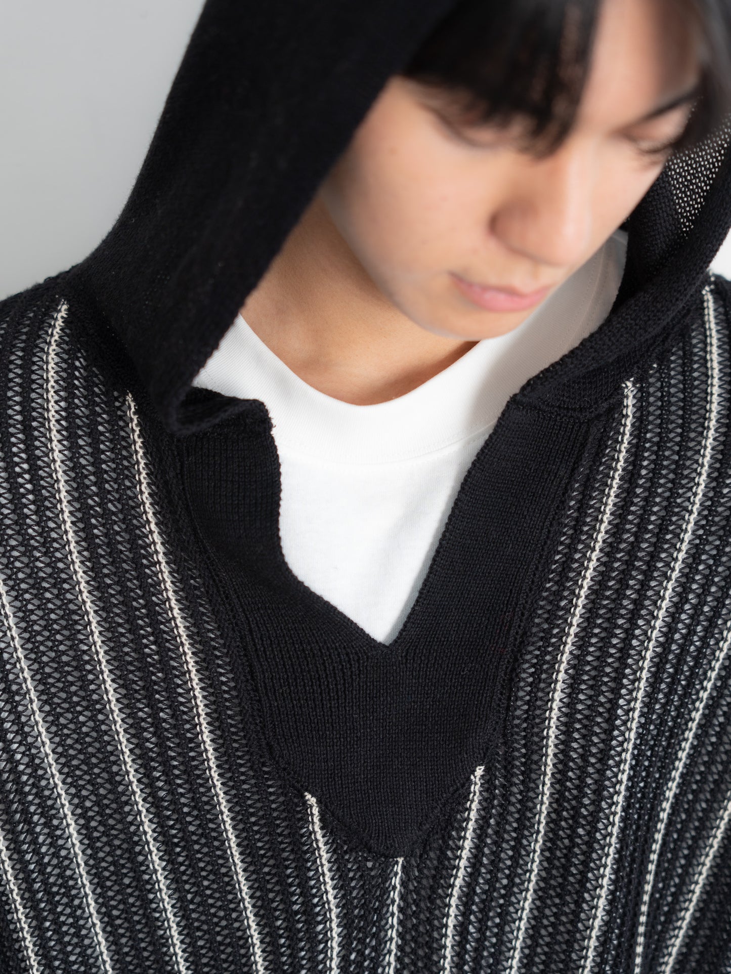 【bbO】ストライプニットパーカー・メキシカンパーカー