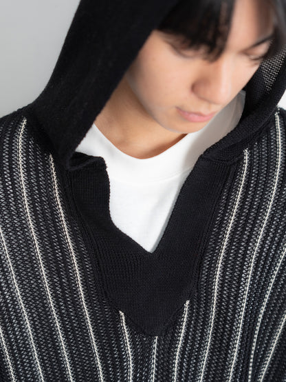 【bbO】ストライプニットパーカー・メキシカンパーカー