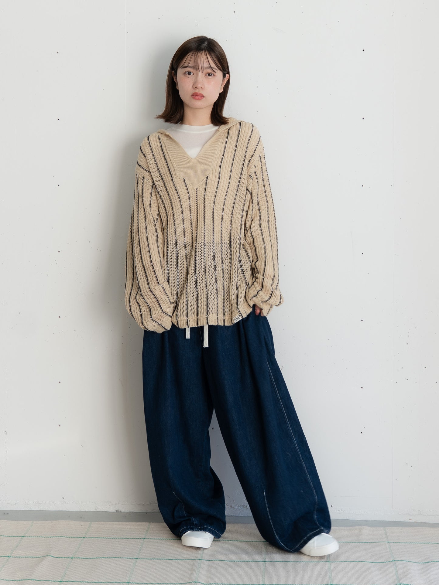 【bbO】ストライプニットパーカー・メキシカンパーカー