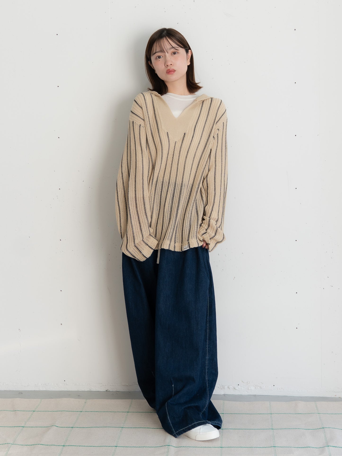 【bbO】ストライプニットパーカー・メキシカンパーカー