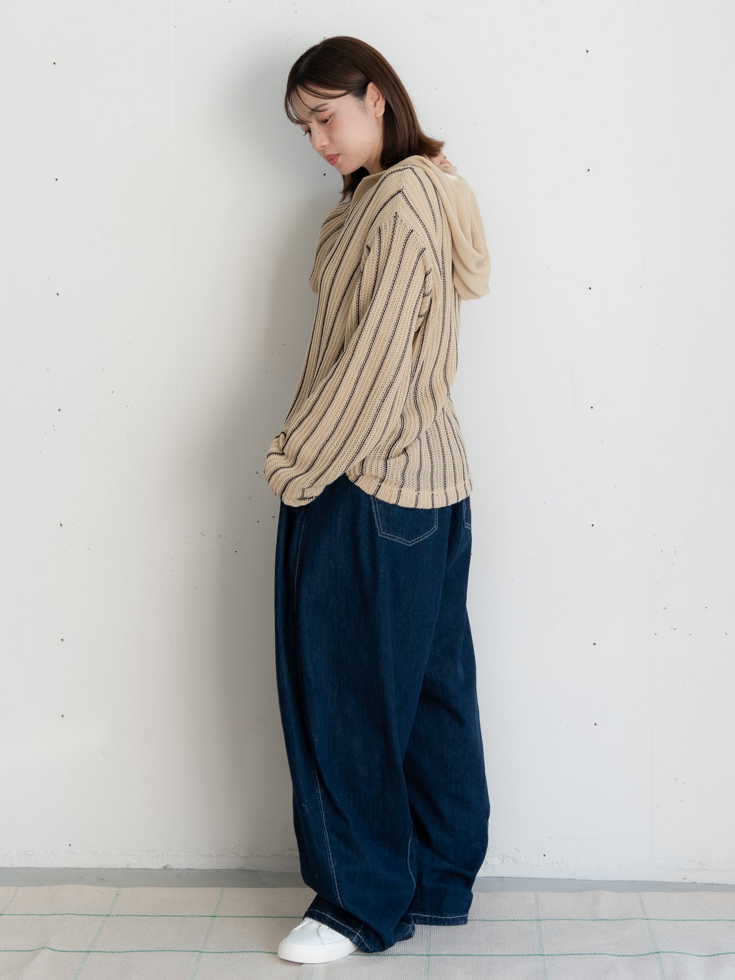 【bbO】ストライプニットパーカー・メキシカンパーカー