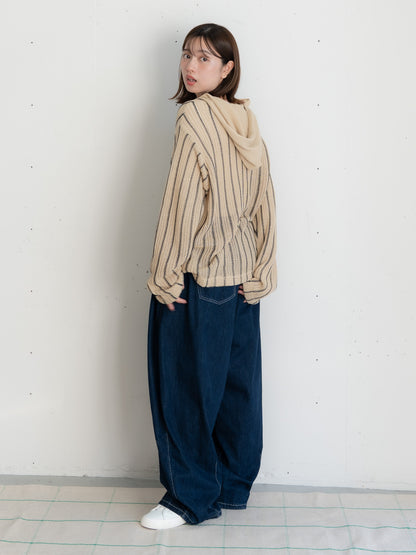 【bbO】ストライプニットパーカー・メキシカンパーカー