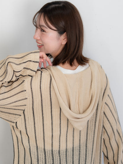 【bbO】ストライプニットパーカー・メキシカンパーカー