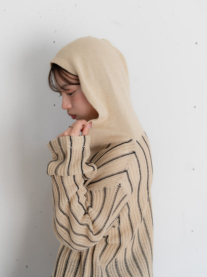 【bbO】ストライプニットパーカー・メキシカンパーカー