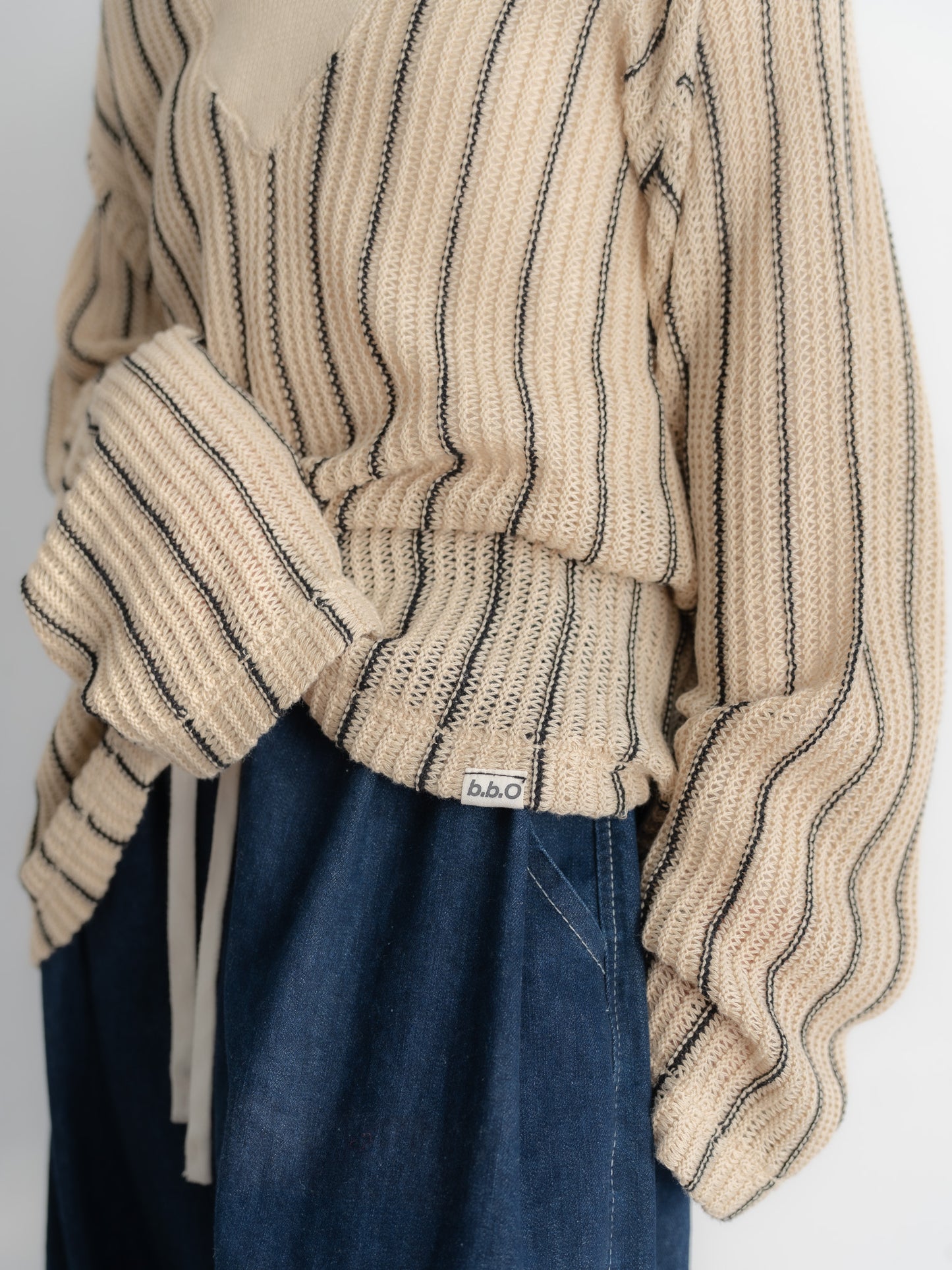 【bbO】ストライプニットパーカー・メキシカンパーカー