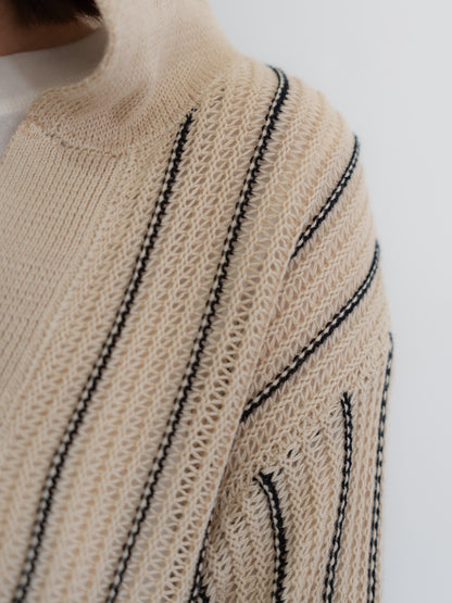 【bbO】ストライプニットパーカー・メキシカンパーカー