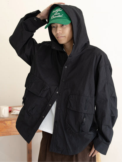 【bbO】ハイブリッドフーデッドシャツジャケット