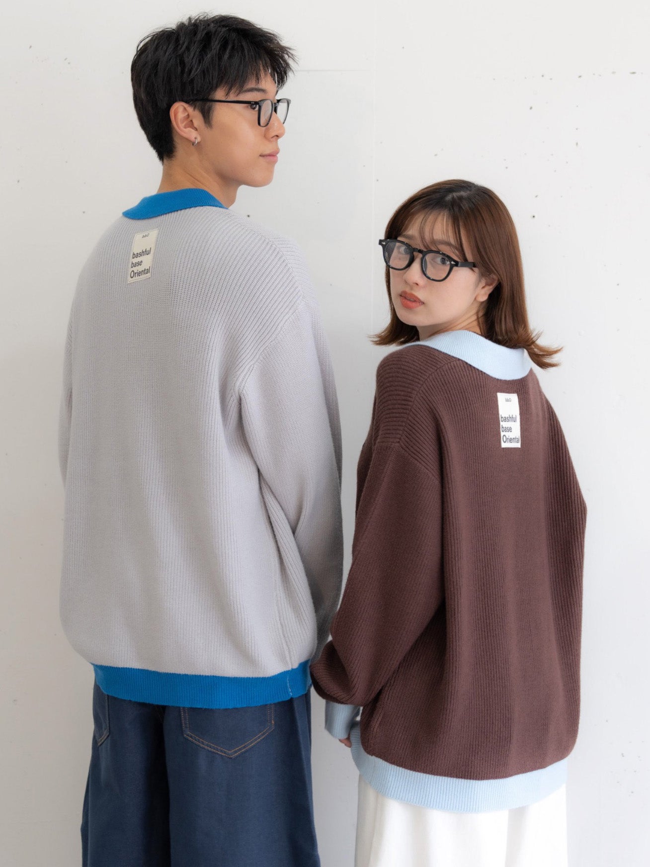 【bbO】フラワーアイコンバイカラーポロニット