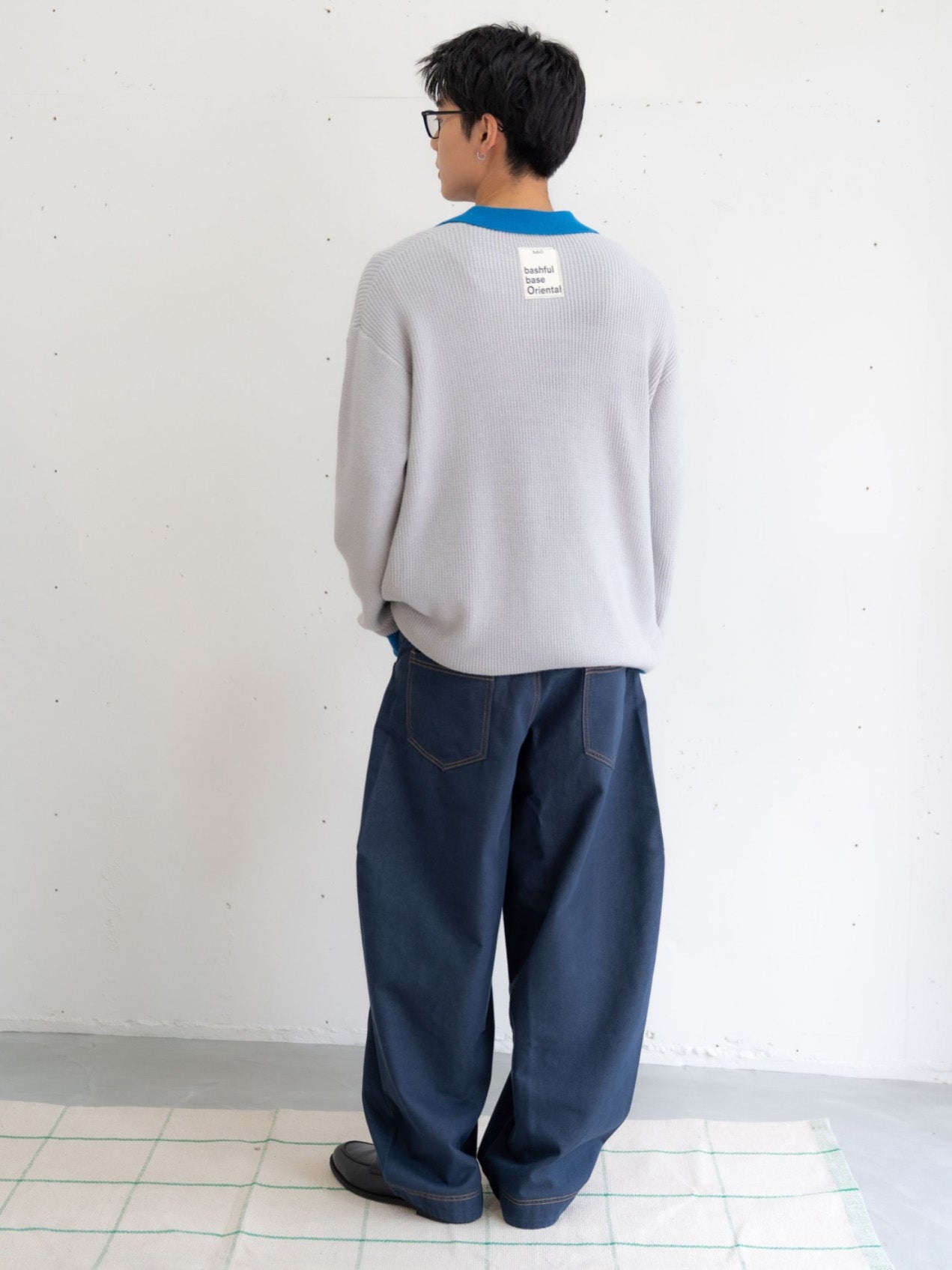 【bbO】フラワーアイコンバイカラーポロニット