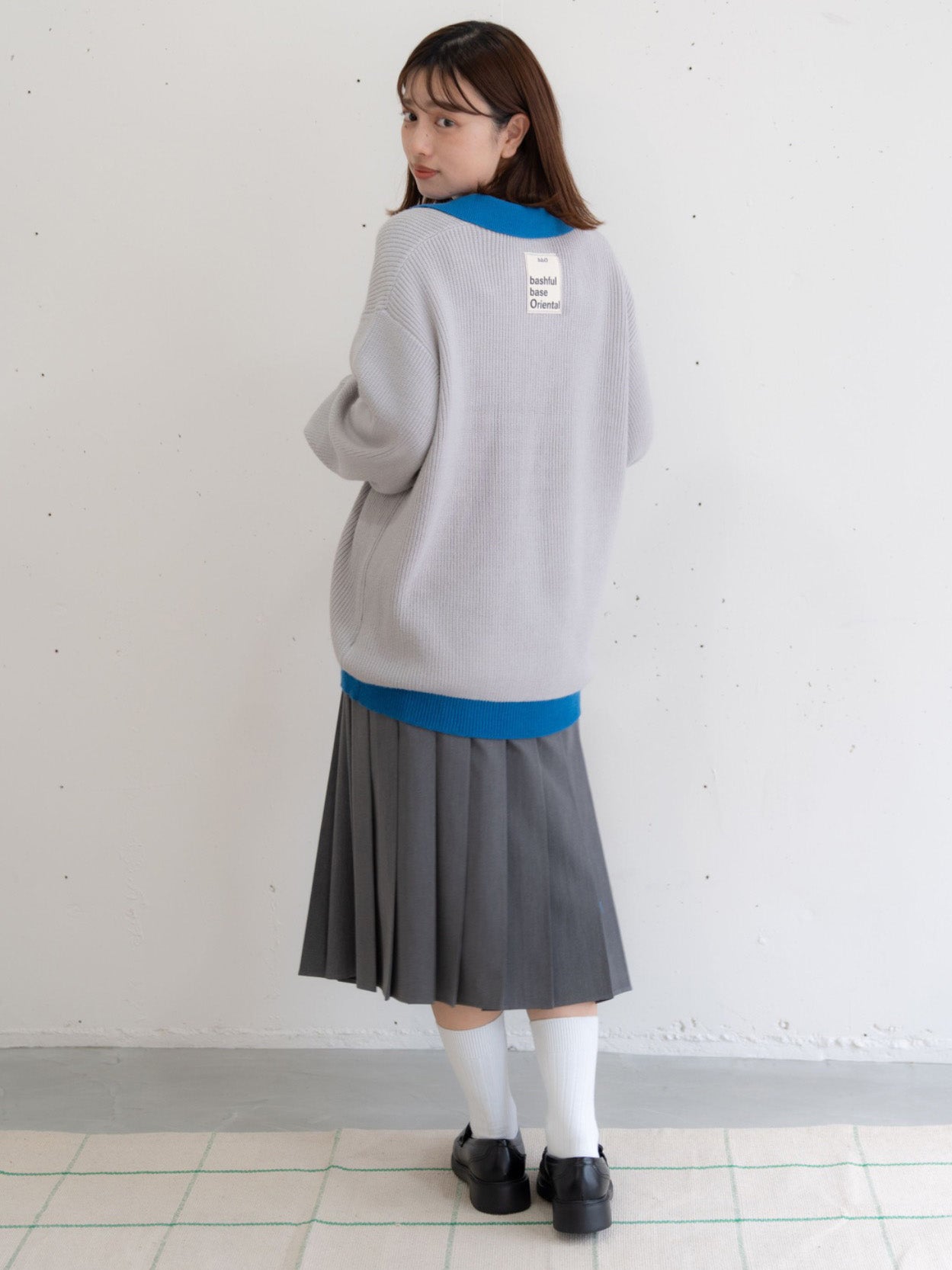 【bbO】フラワーアイコンバイカラーポロニット